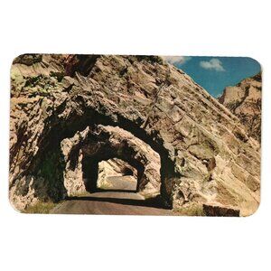 Triple Tunnels Cody Road Yellowstone National Park Vintage Postcard Souvenir